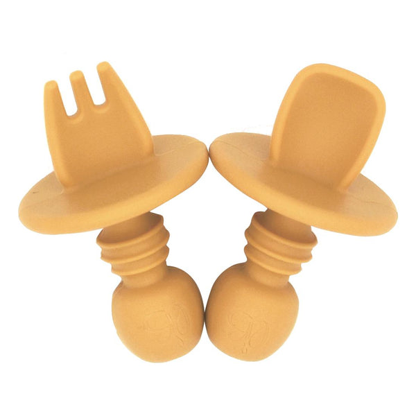 First Stage Silicone Cutlery Set (Mustard)