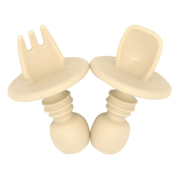 First Stage Silicone Cutlery Set (Cream)