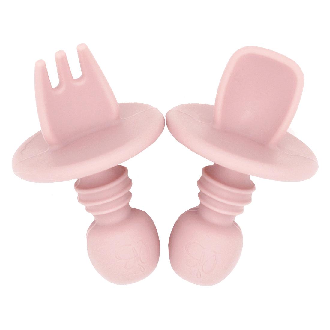 First Stage Silicone Cutlery Set (Light Pink)