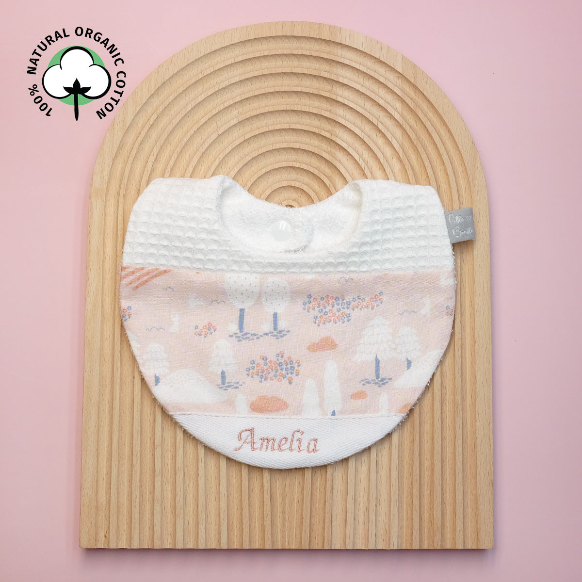 Handmade Cotton Bib (Japanese Garden x Multi with organic cotton)