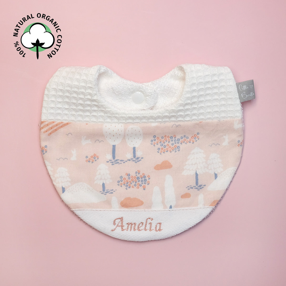 Handmade Cotton Bib (Japanese Garden x Multi with organic cotton)