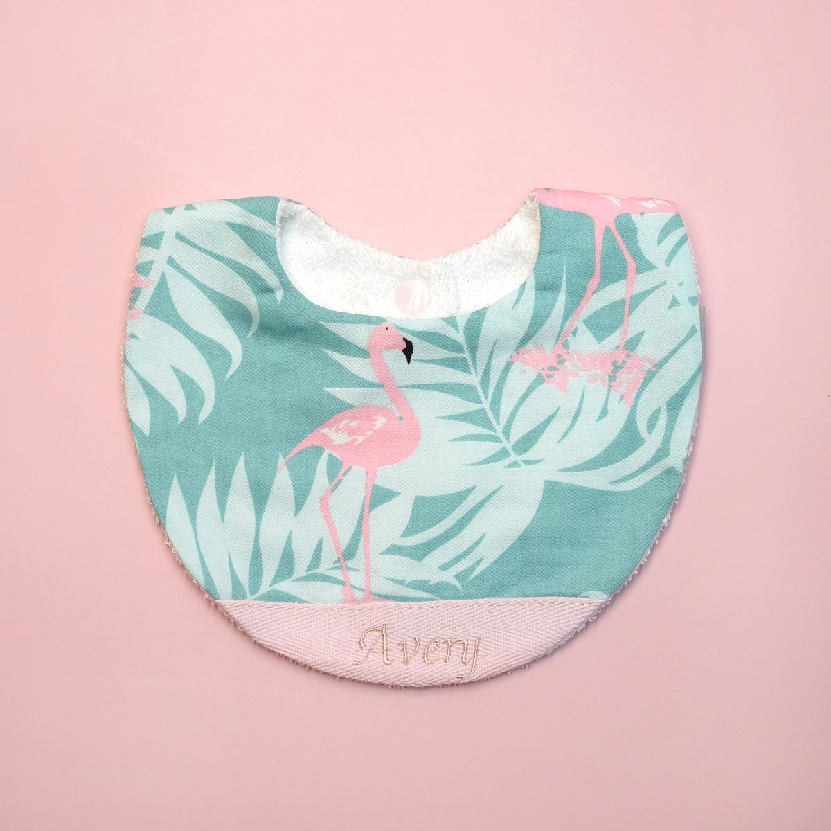 Handmade Cotton Bib (Flamingo)