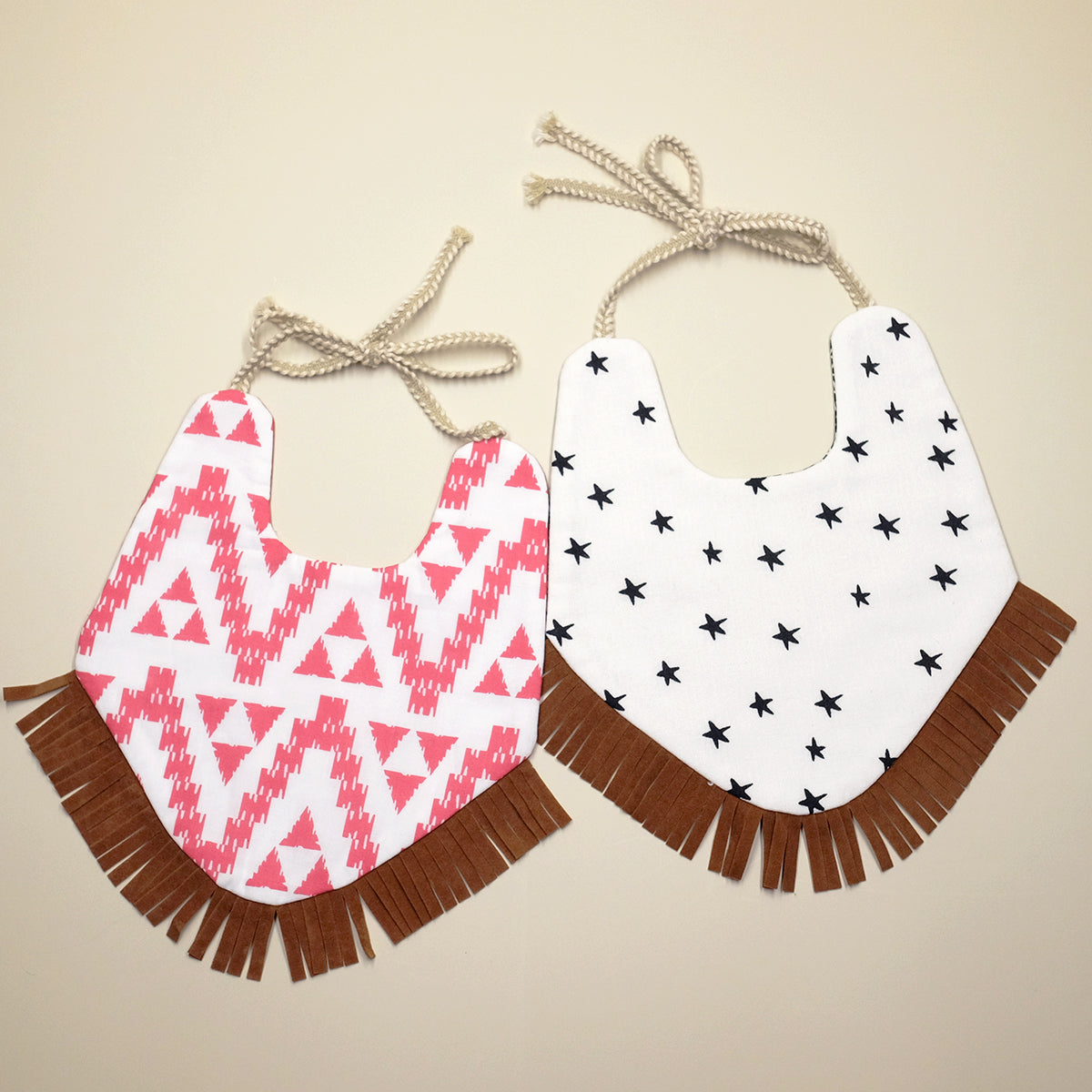 Cowboy Lace Cotton Bib - Crimson Red