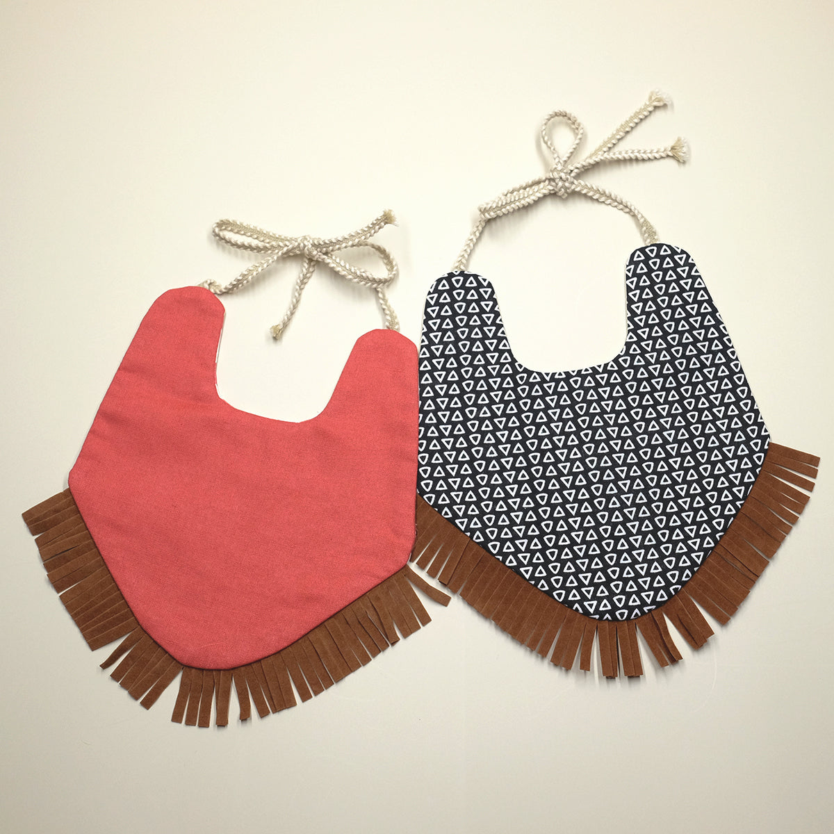 Cowboy Lace Cotton Bib - Crimson Red