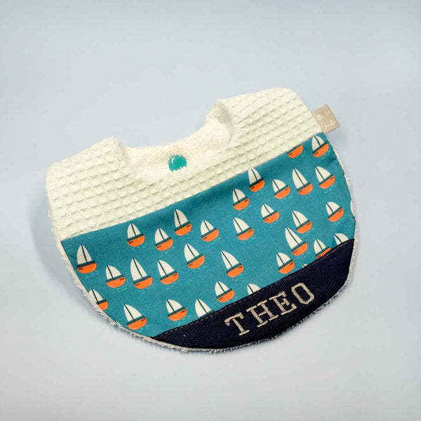 Handmade Cotton Bib (Sail x Multi Fabric)