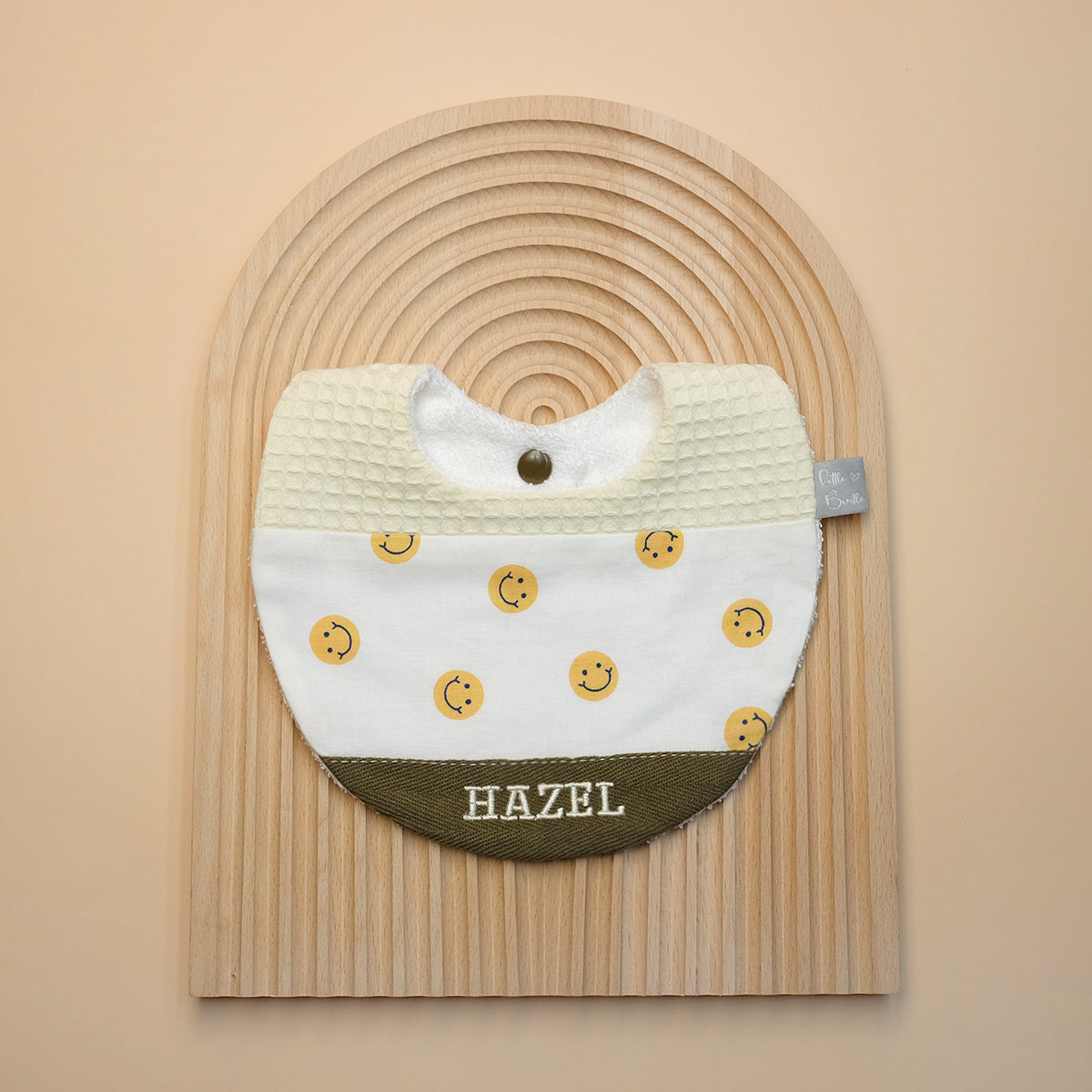 Handmade Cotton Bib (Smiley x Multi Fabric)