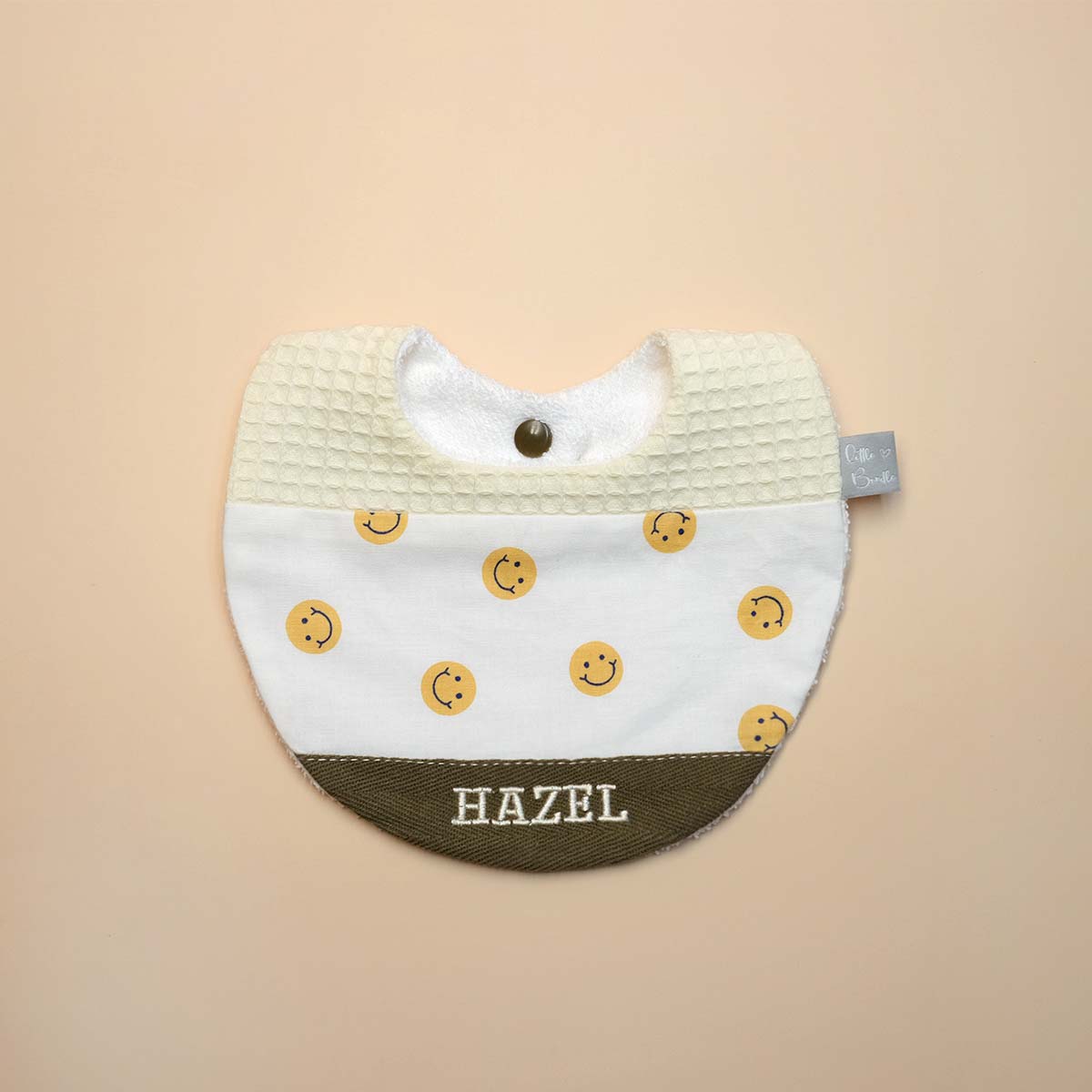 Handmade Cotton Bib (Smiley x Multi Fabric)