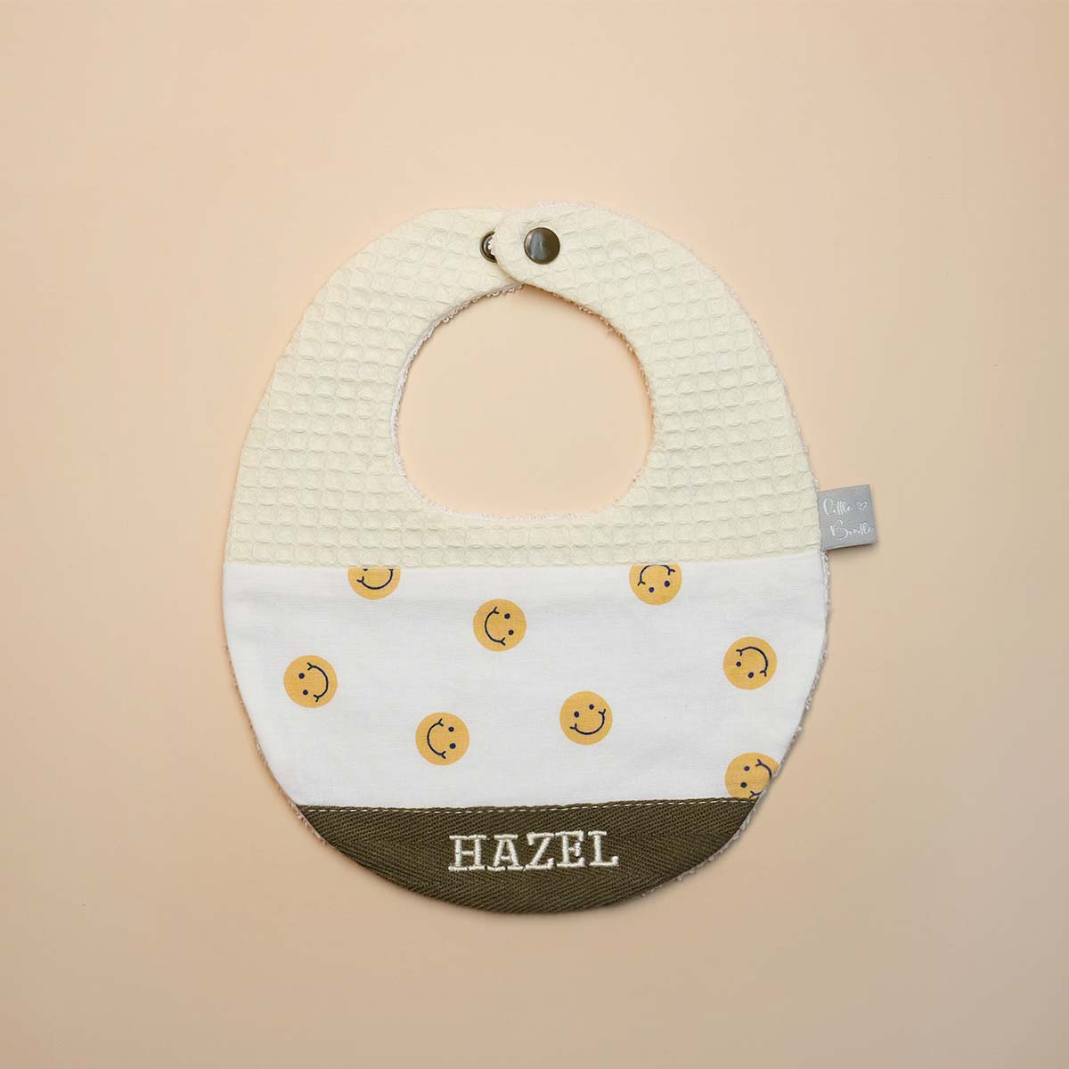 Handmade Cotton Bib (Smiley x Multi Fabric)