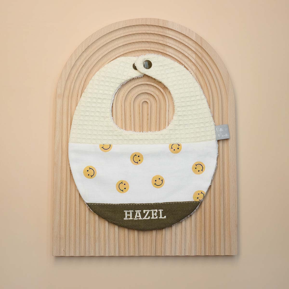 Handmade Cotton Bib (Smiley x Multi Fabric)