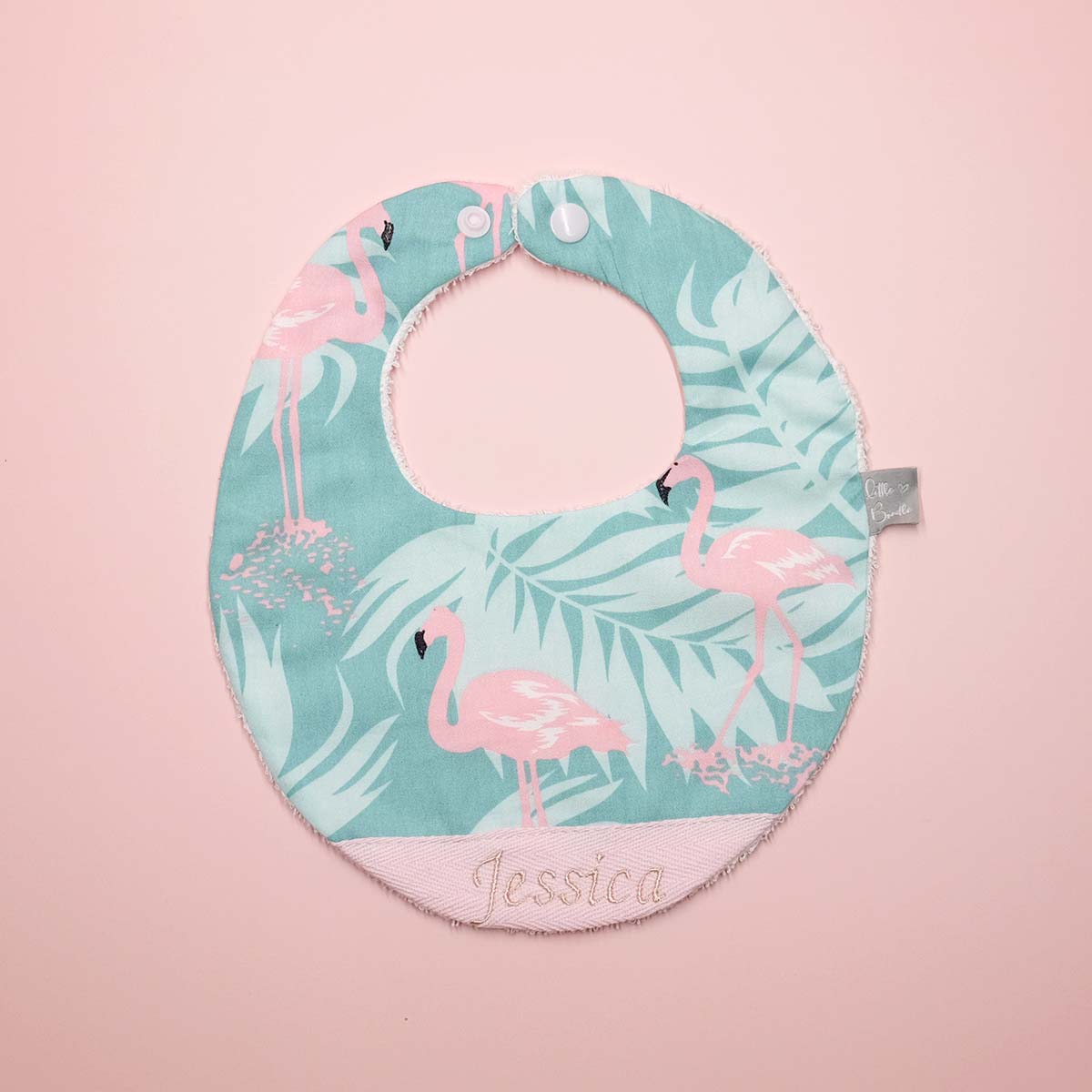 Handmade Cotton Bib (Flamingo)