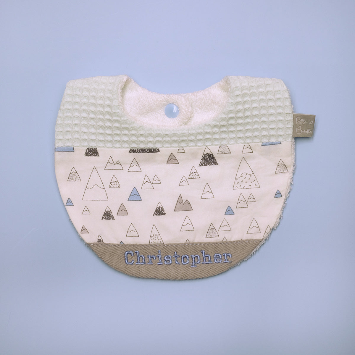 Handmade Cotton Bib (Snowy Mountain x Multi Fabric)