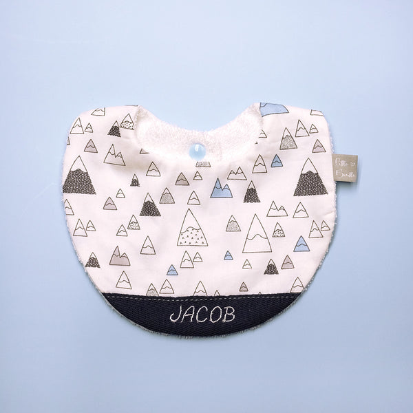 Handmade Cotton Bib (Snowy Mountain)