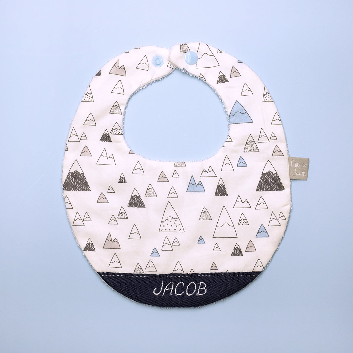 Handmade Cotton Bib (Snowy Mountain)