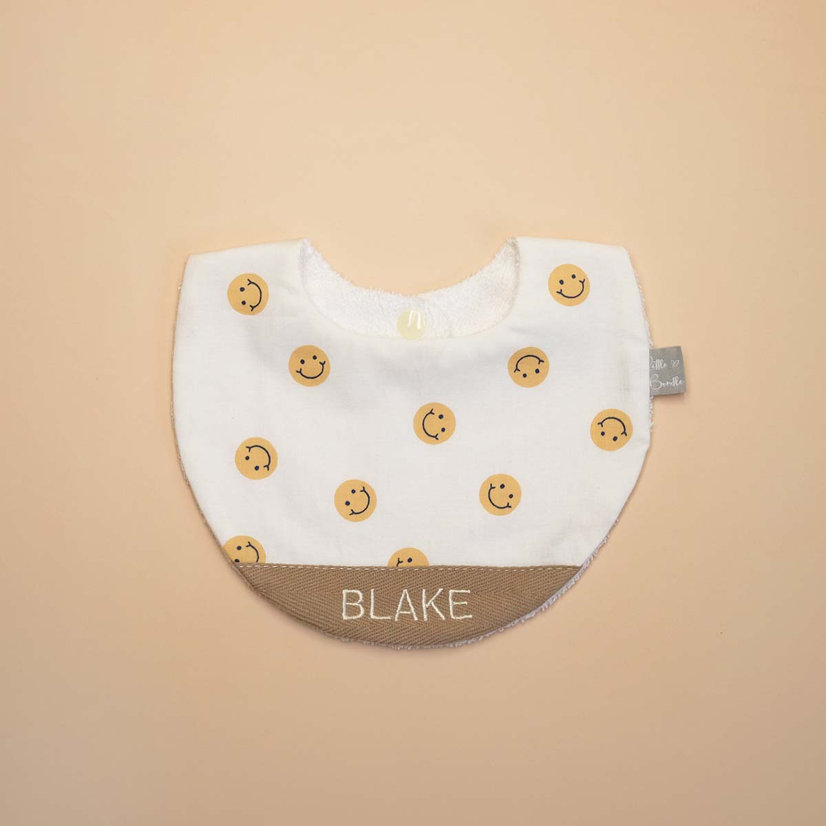 Handmade Cotton Bib (Smiley)