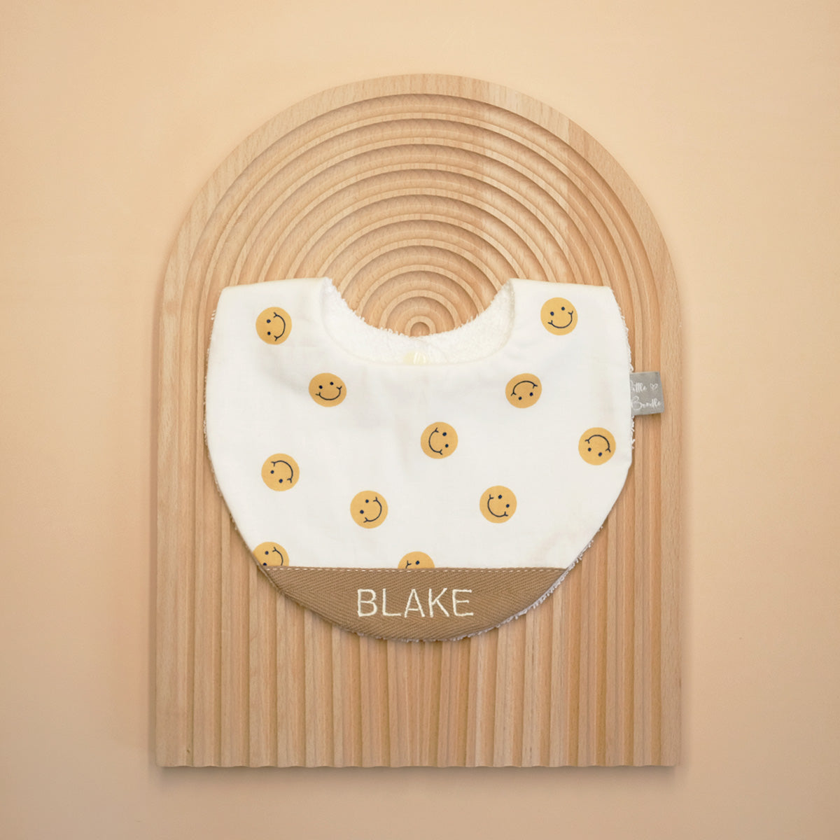 Handmade Cotton Bib (Smiley)