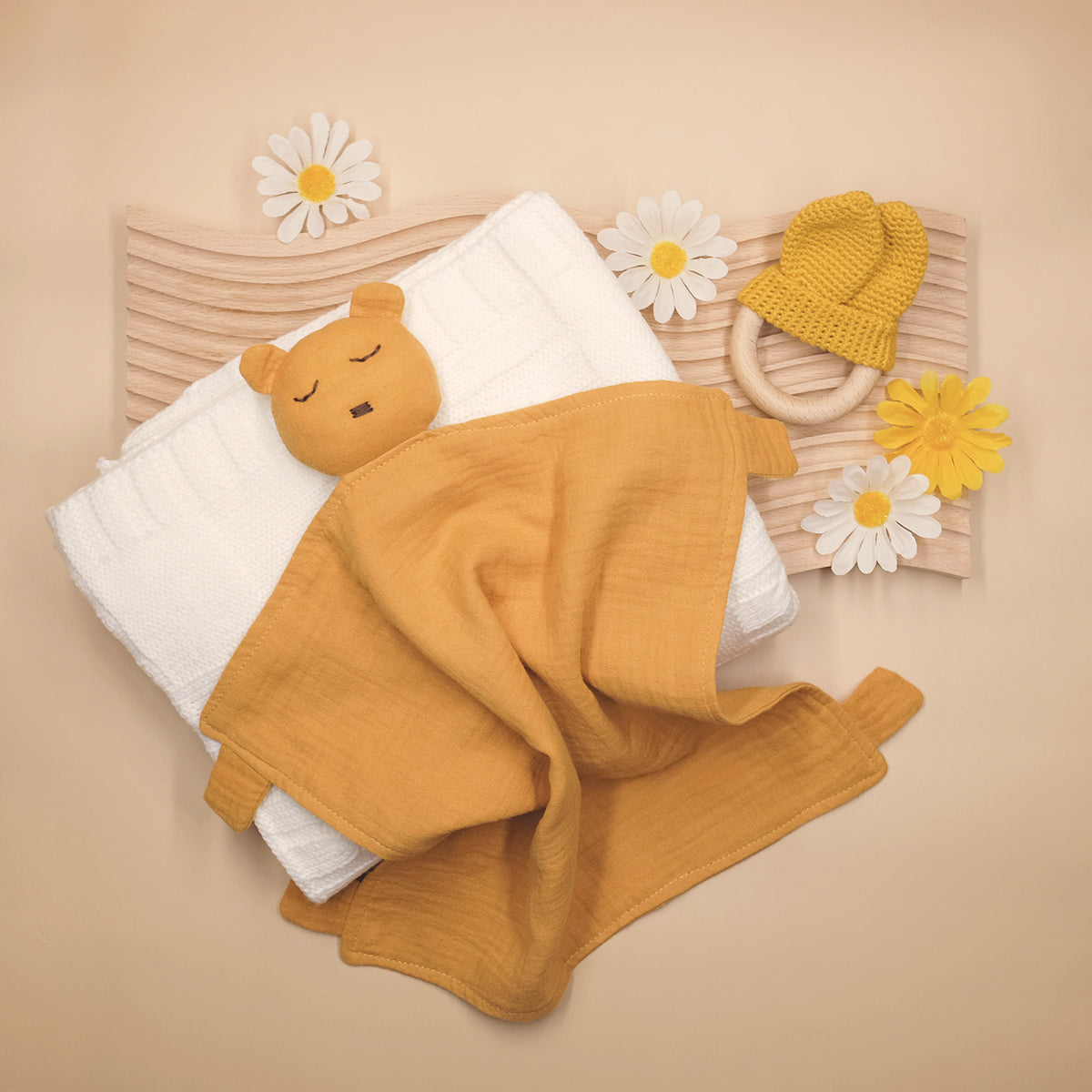 Bear Animal Comforter (Mustard)