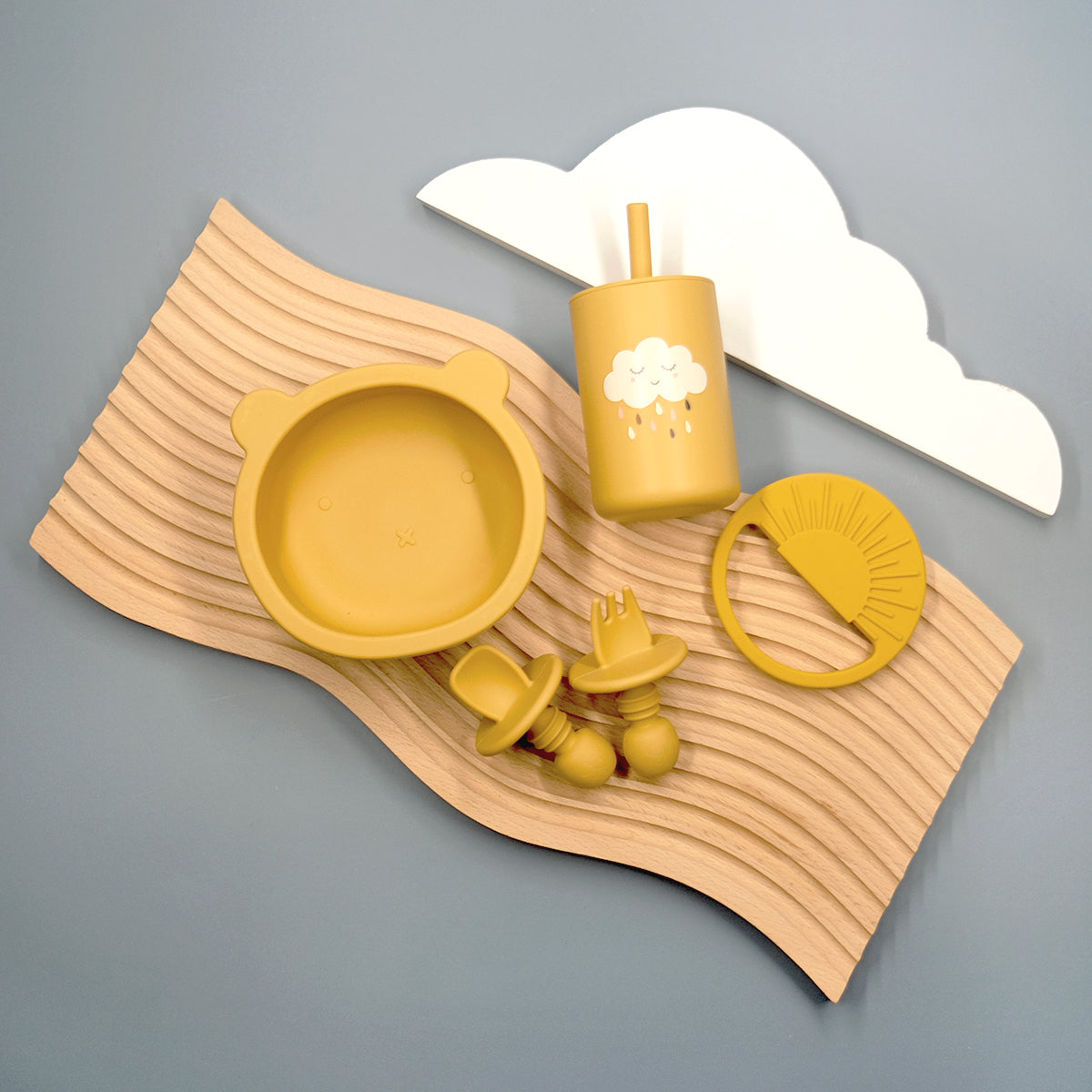 First Stage Silicone Cutlery Set (Mustard)