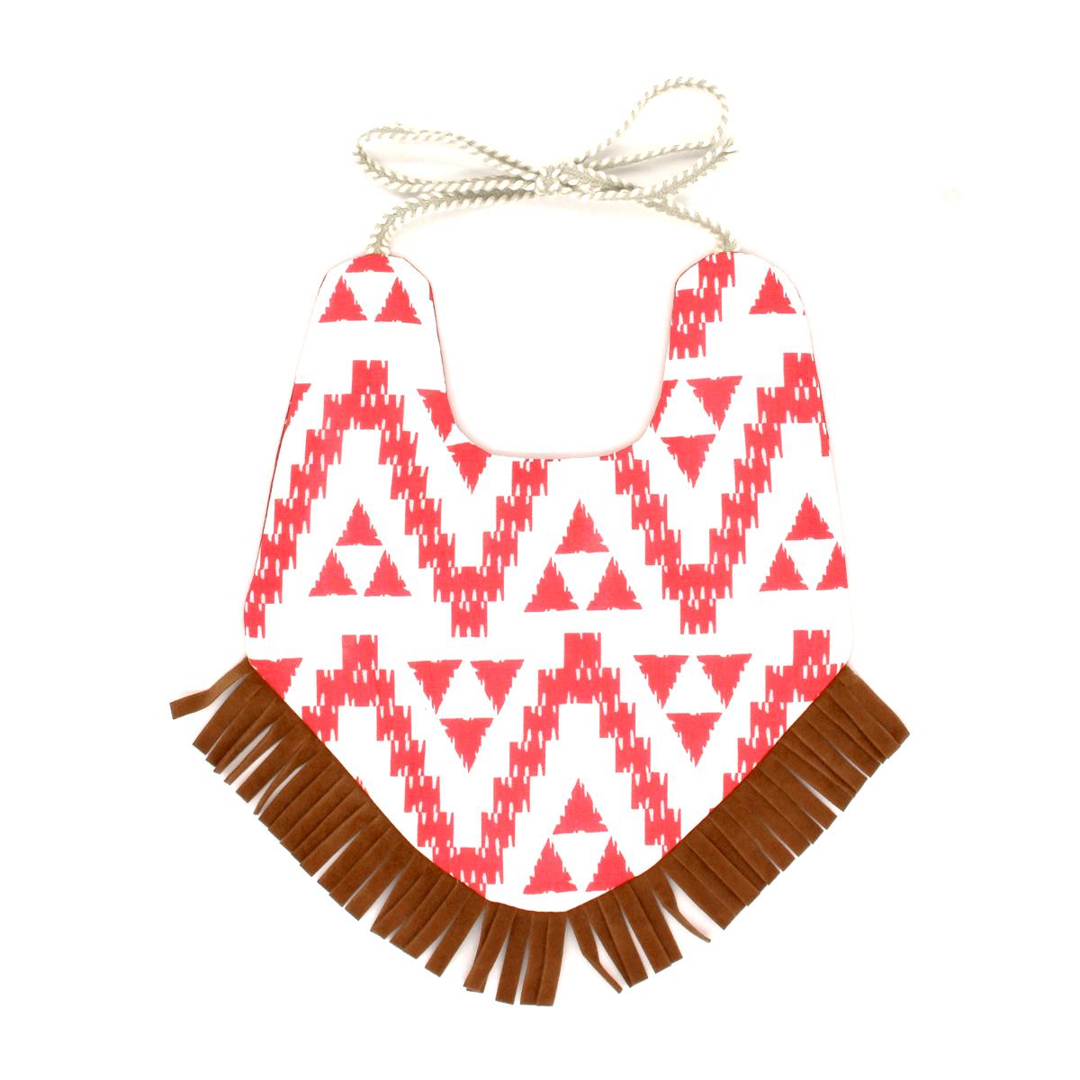 Cowboy Lace Cotton Bib - Crimson Red