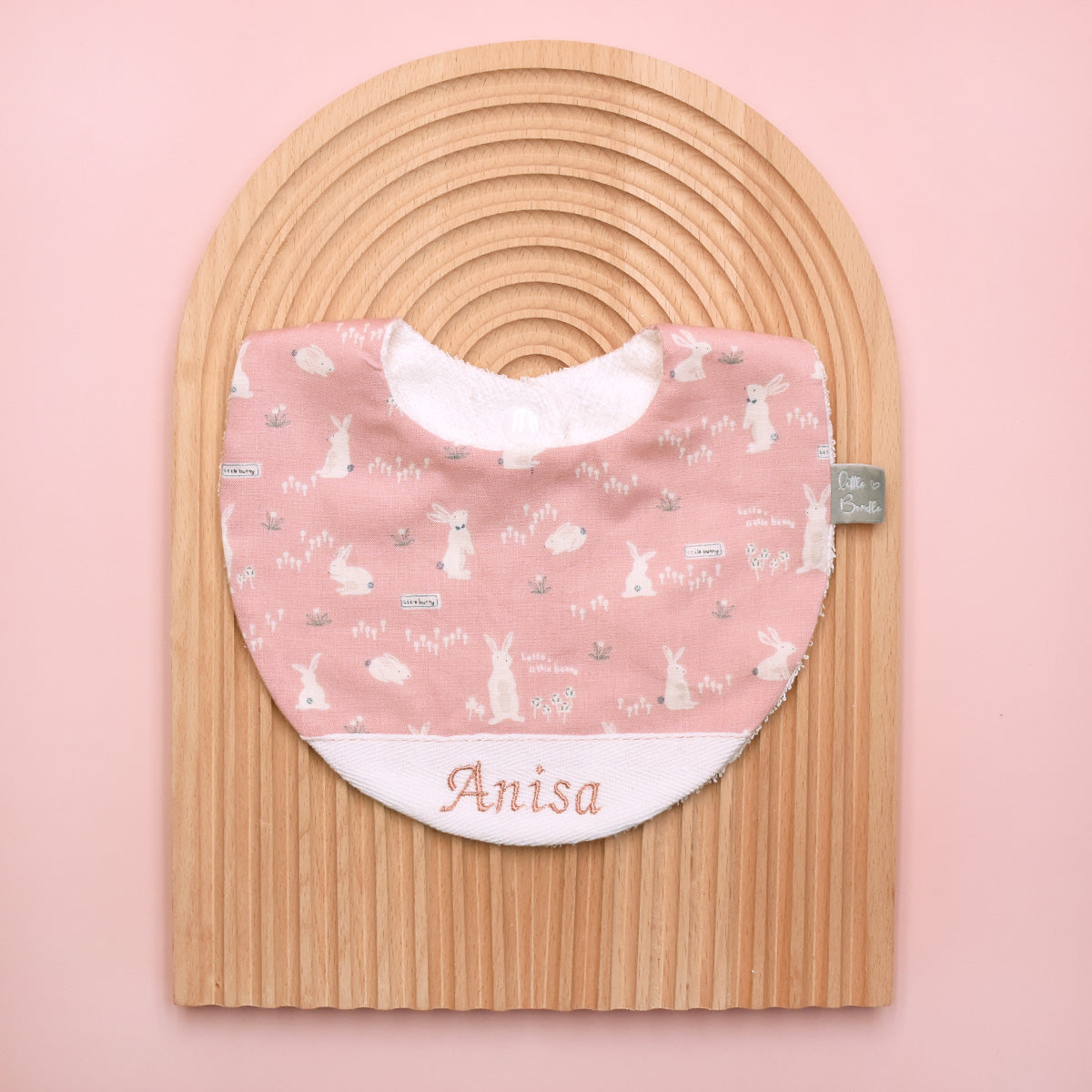 Handmade Cotton Bib (HoneyBun Pink)