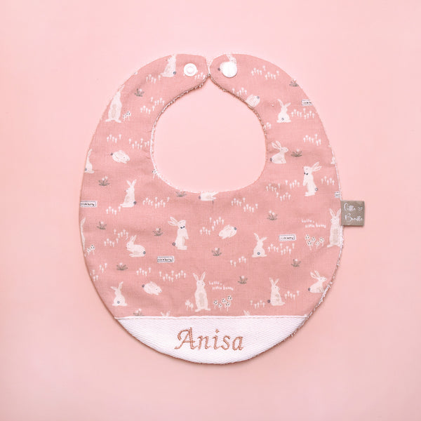 Handmade Cotton Bib (HoneyBun Pink)