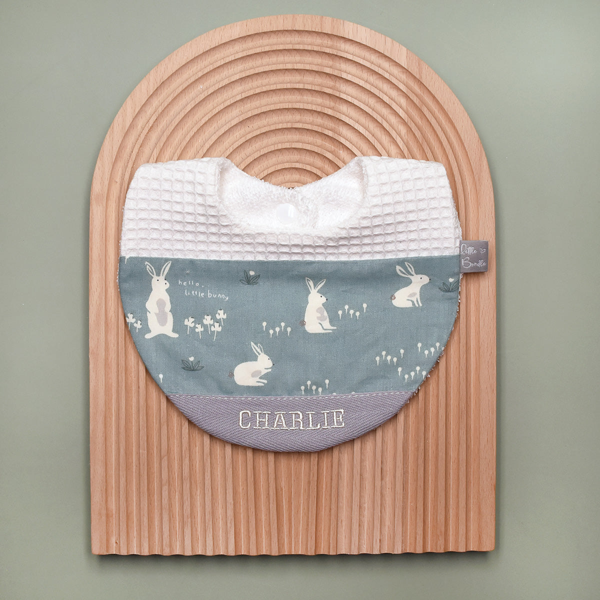 Handmade Cotton Bib (HoneyBun Green x Multi)