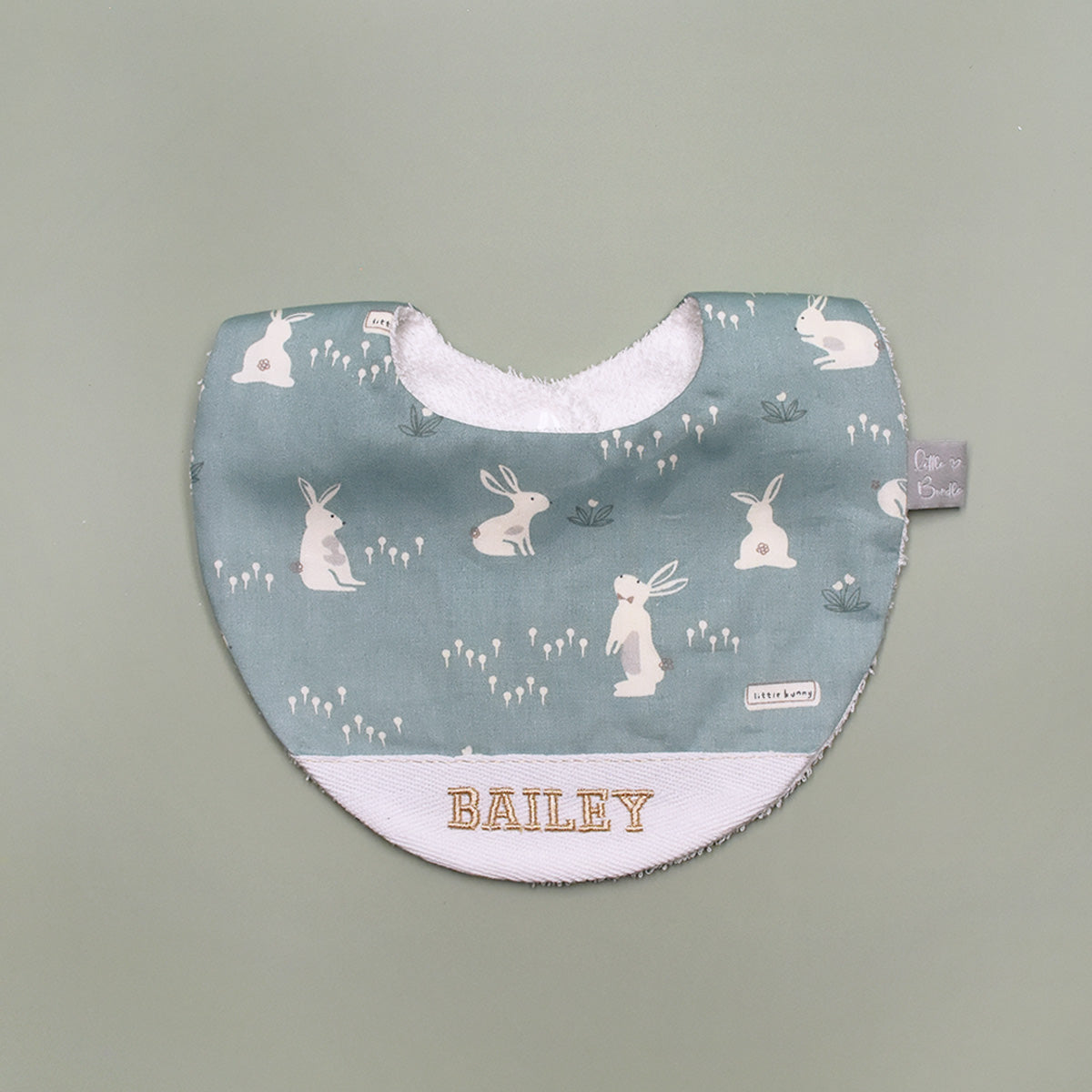 Handmade Cotton Bib (HoneyBun Green)