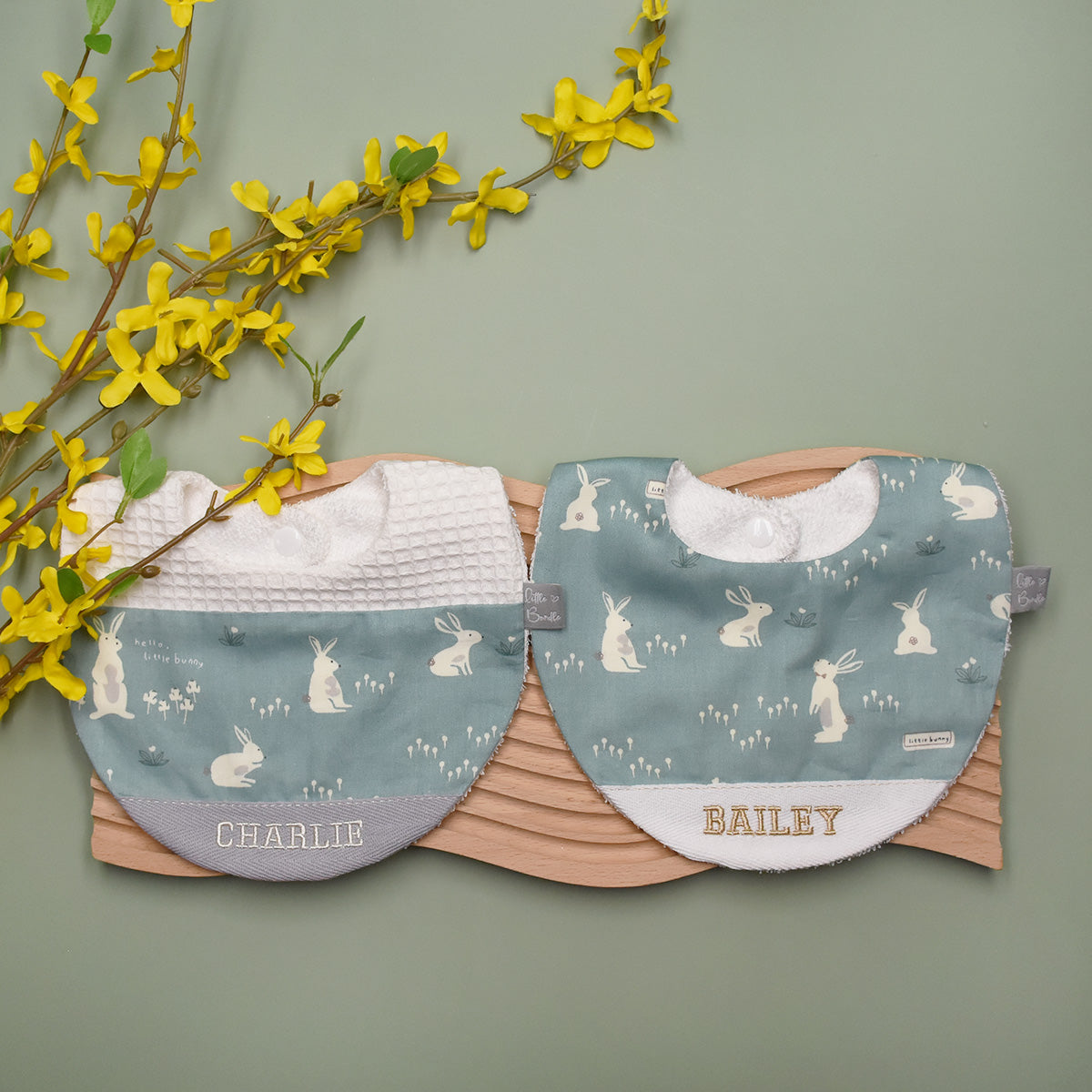 Handmade Cotton Bib (HoneyBun Green x Multi)