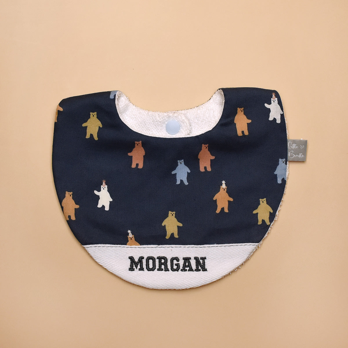 Handmade Cotton Bib (Grizzly Bear)