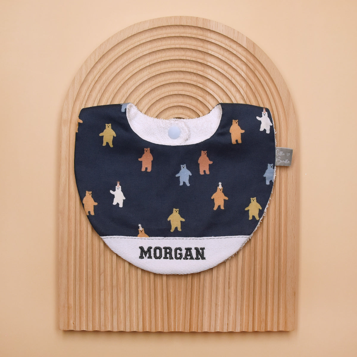 Handmade Cotton Bib (Grizzly Bear)