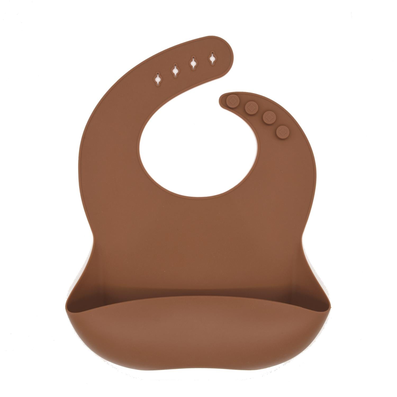 Monotone Silicone Bib (Brown)